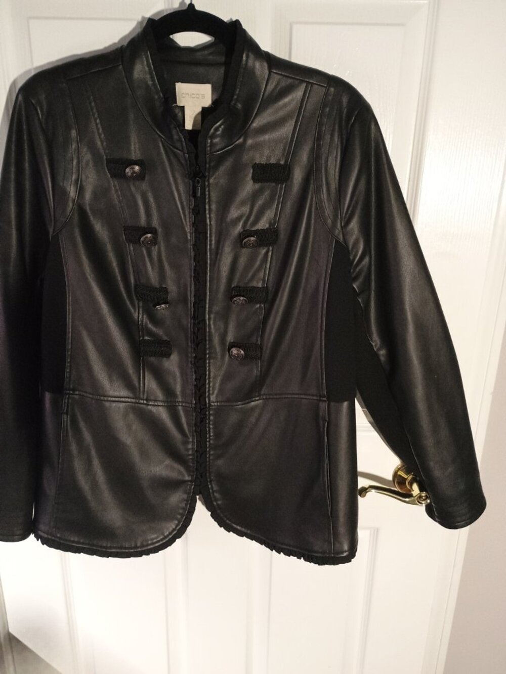 Chico's Faux Leather Jacket with full zipper